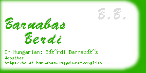 barnabas berdi business card